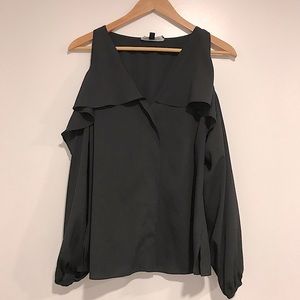 Saks Fifth Avenue ruffle cold shoulder top